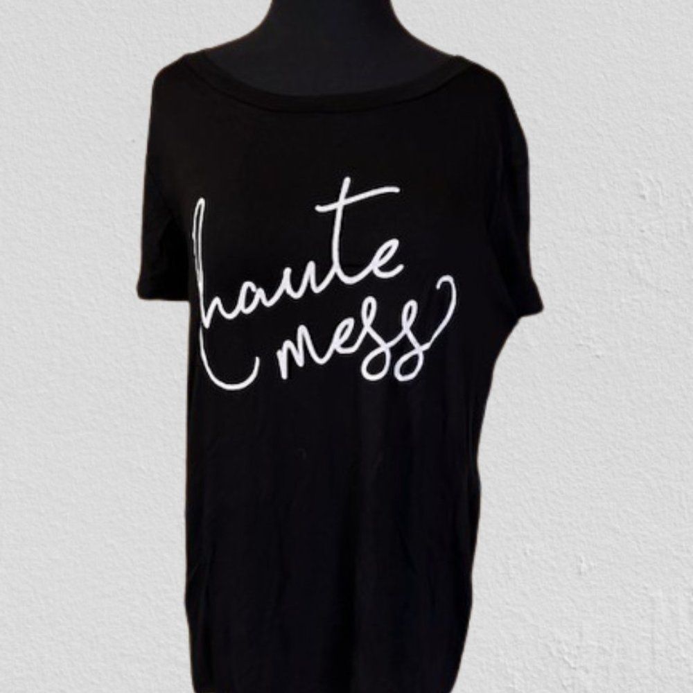 Coverstitched  Haute Mess Graphic Tee  4339  Large  NWT Boutique